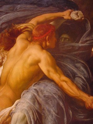 Lord Frederick Leighton - Hercules Wrestling with Death for the Body of Alcestis [detail #1]