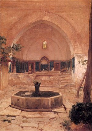Lord Frederick Leighton - Courtyard of a Mosque at Broussa