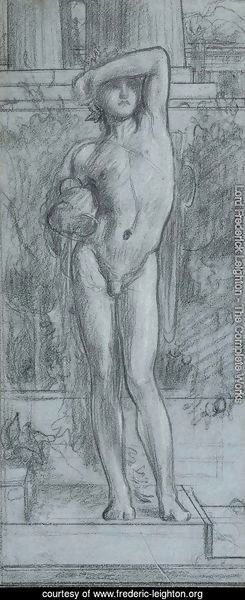 Study for Boy with a Shield, holding a Vase