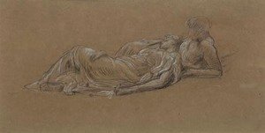 Lord Frederick Leighton - Study for the two nymphs in Idyll