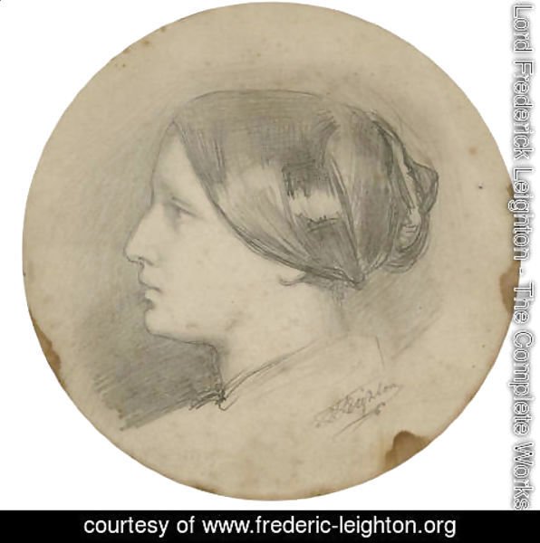 Lord Frederick Leighton - Study of a woman's head in profile
