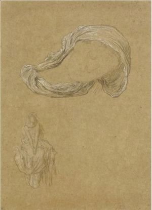 Lord Frederick Leighton - Five Drapery Studies For 'Captive Andromache', One Also Used For 'Electra'