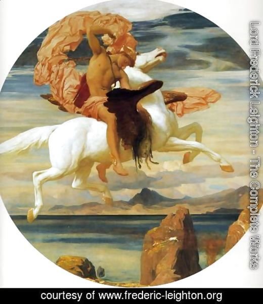 Lord Frederick Leighton - Perseus On Pegasus Hastening To The Rescue Of Andromeda
