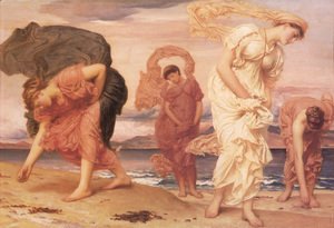 Lord Frederick Leighton - Greek Girls Picking Up Pebbles By The Sea