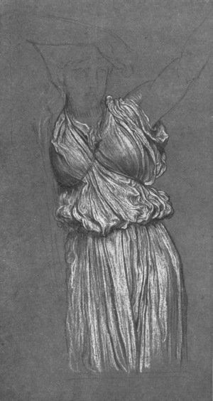 Lord Frederick Leighton - Study Of Drapery For The Last Watch Of Hero