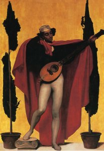 A Girl with a Basket of Fruit