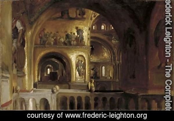 Lord Frederick Leighton - The Interior of St Mark's, Venice